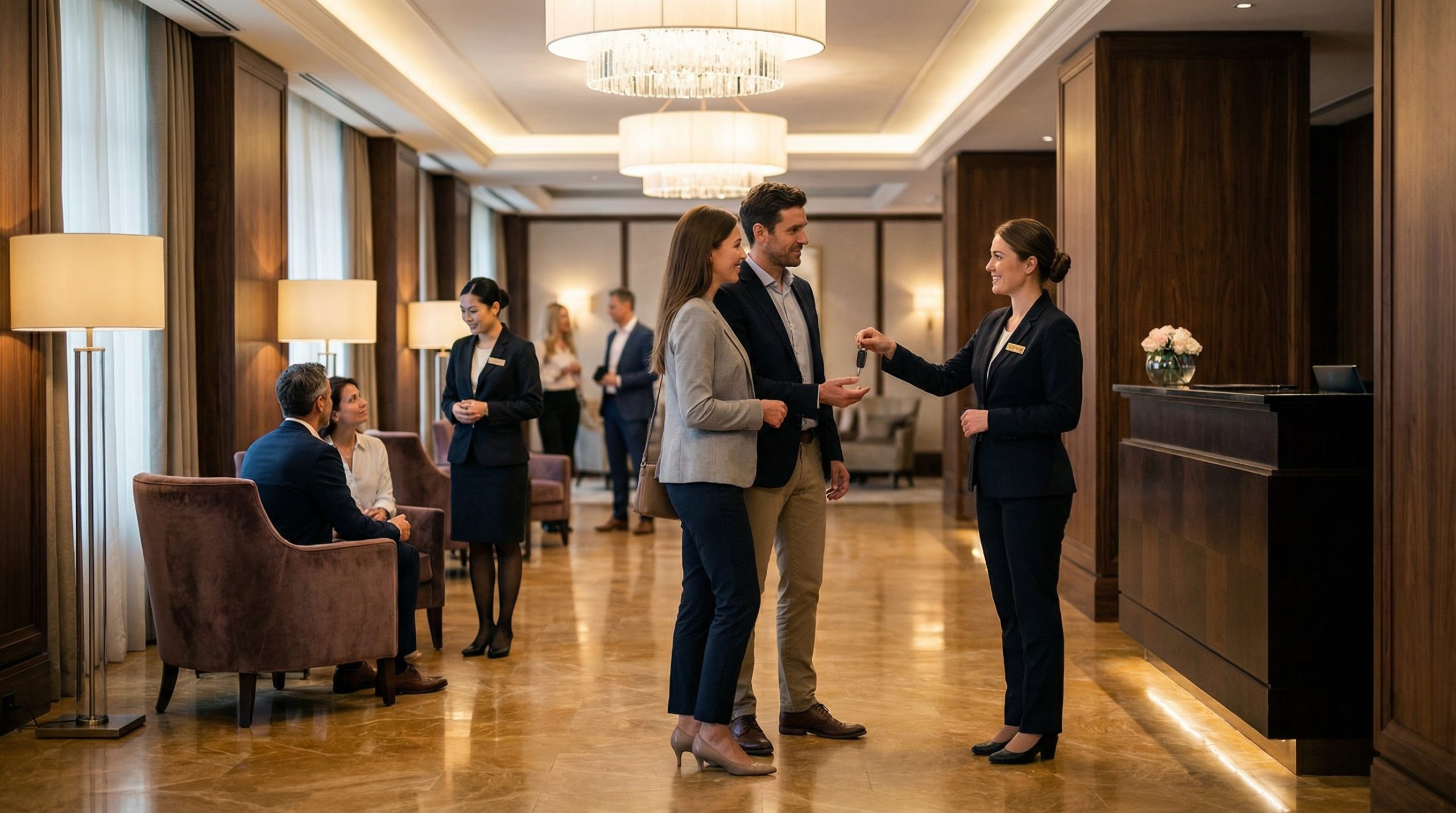 Equipa de hotel em operação